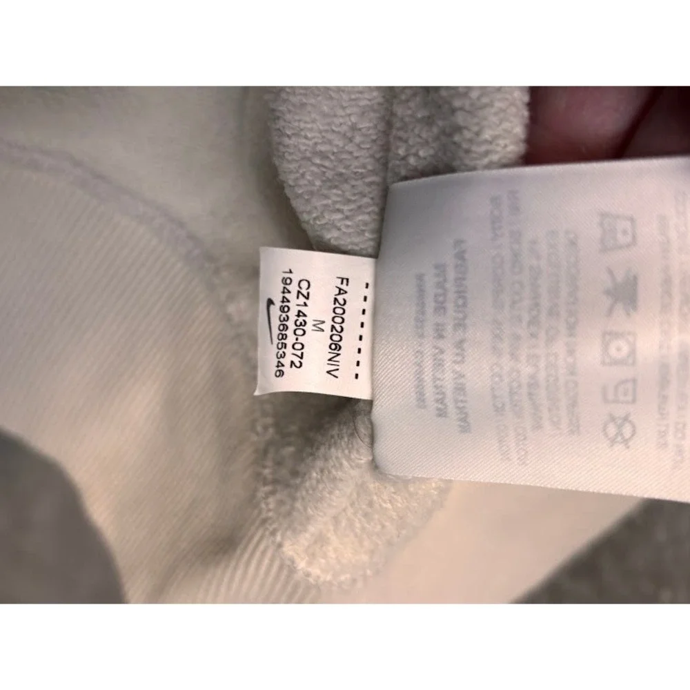 Nike Colorblock Swoosh Logo Zipper Front‎ Sweatshirt Cream Beige Size M